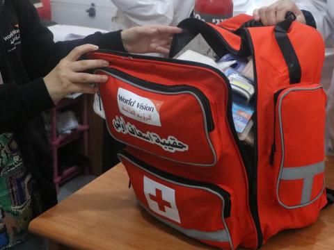 Distribution of first aid and emergency health-care bags to health clinic in the West Bank